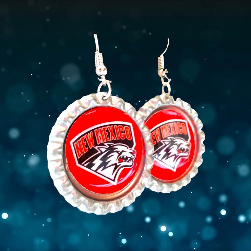 Univ of New Mexico LOBOS Handmade Earrings